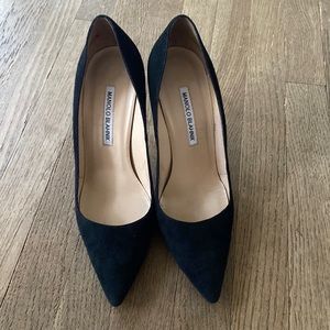 Manolo Blahnik Black Suede Heels